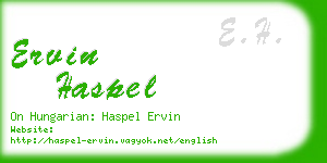 ervin haspel business card